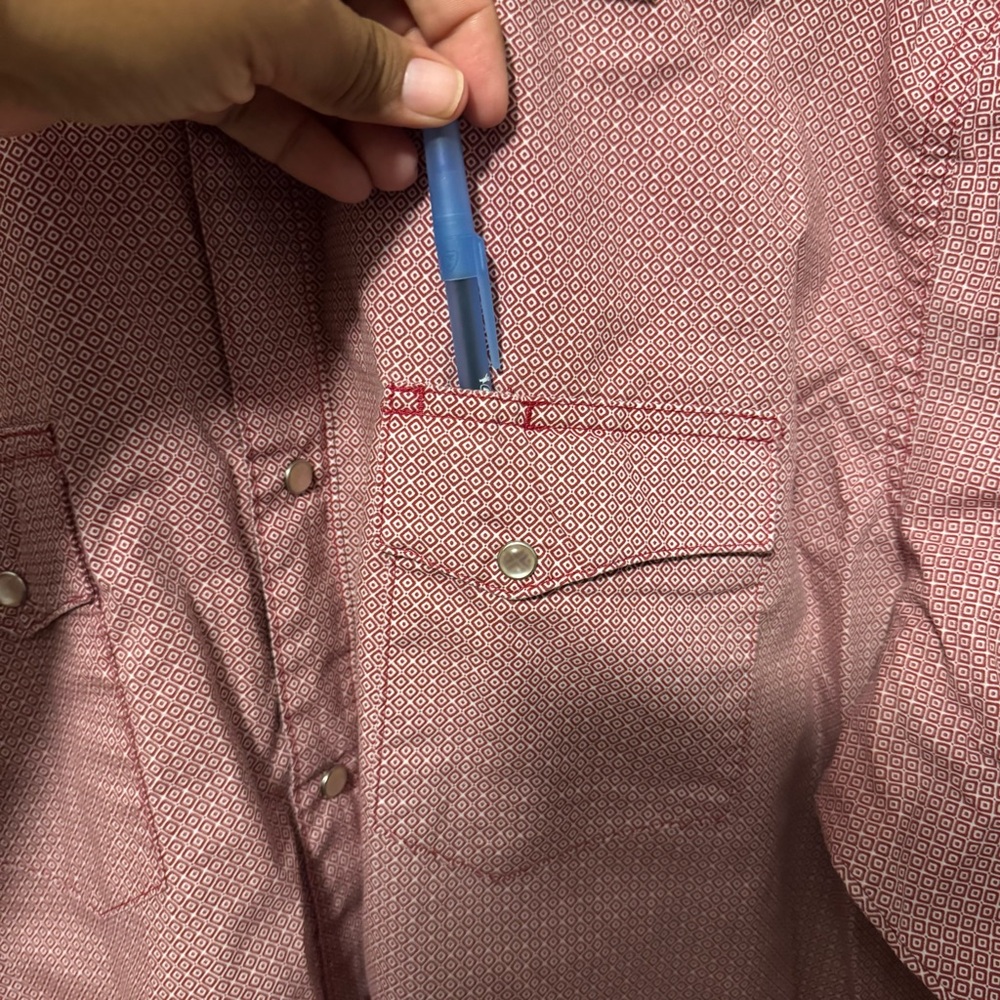 Wrangler Red Patterned Shirt - image 3